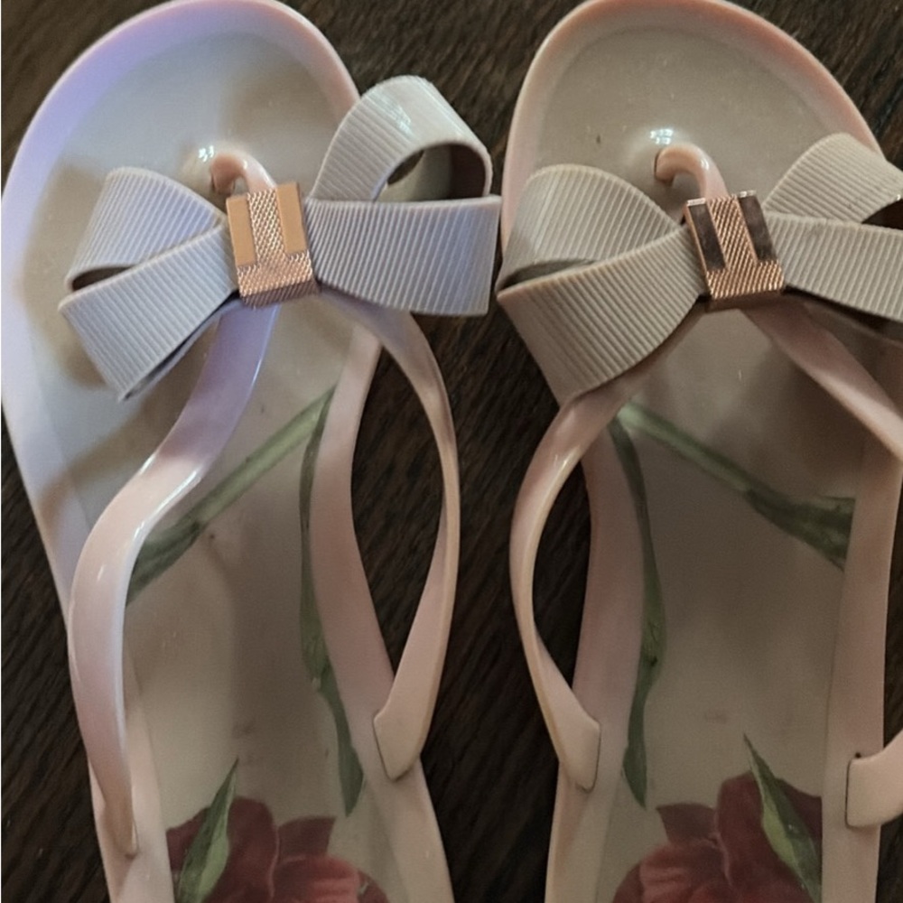Ted Baker Pink and Cream Bow Sandals
